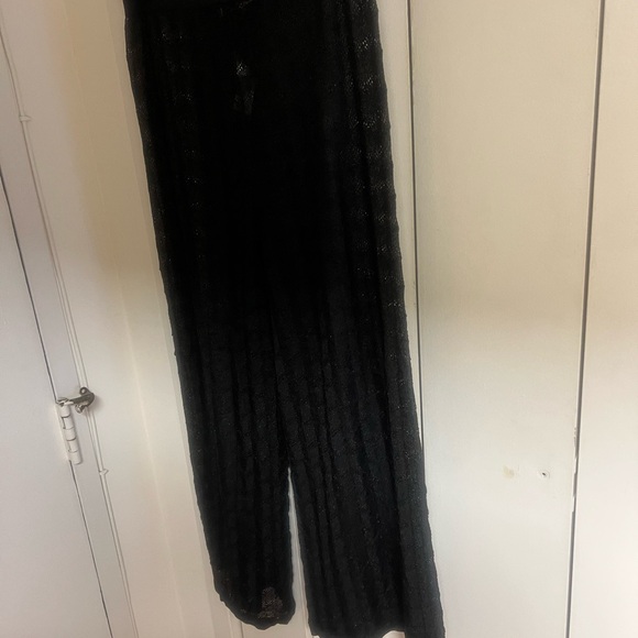 Boden Black Knit Sheer Resort Pants NWT Size 10 Beach Cover Up Wide Leg - Picture 12 of 12
